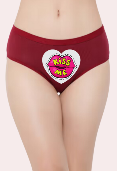 Kiss Me Printed Panty For Her