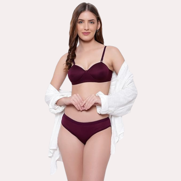 Padded Non-Wired Push-Up Bra Panty Set Pack of 2