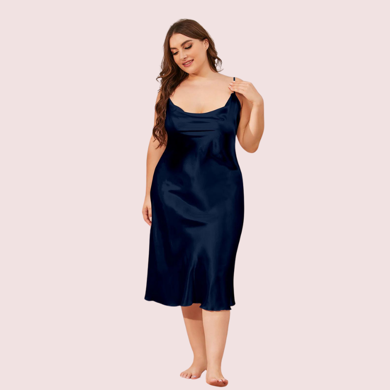 Satin Cowl Neck Dress 4XL 5XL Plus Size