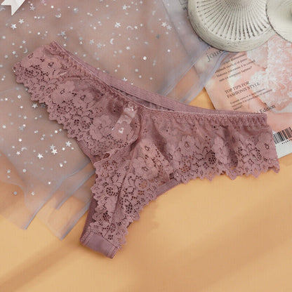 Women Floral Lace Thong Underwear Pack of 3