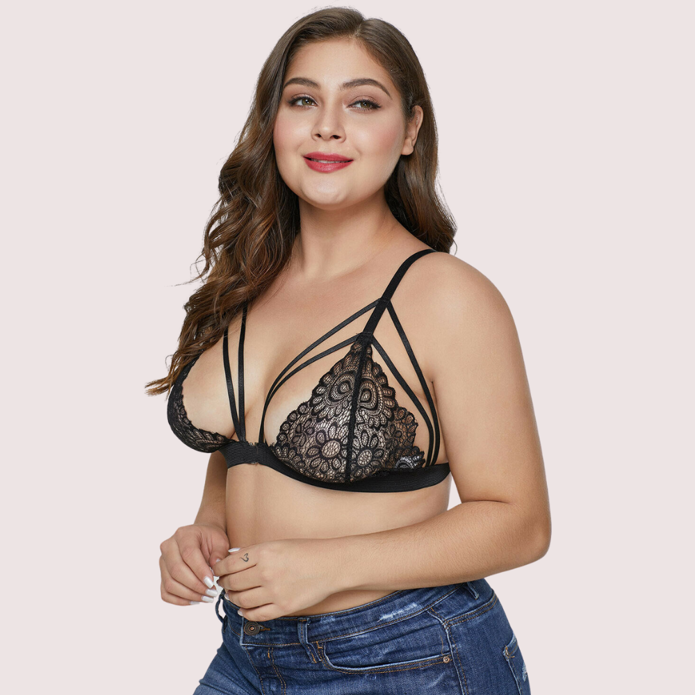 Elegance Sensuelle Plus Size Strappy Lace Bralette