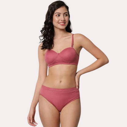 Casual Chic Cotton Bra Panty Set Pack of 2